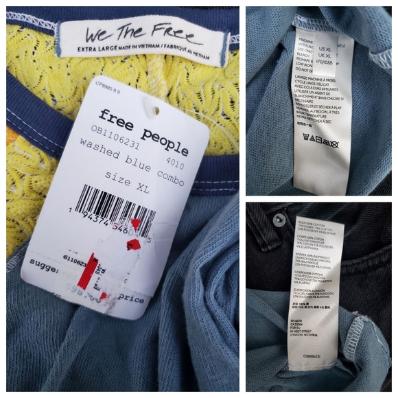 We The Free People In 🌈 rainbows crochet top mixed media Top **dark spots**asis - Picture 13 of 15